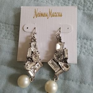 Crystal and pearl earrings